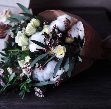 Букеты с хлопком